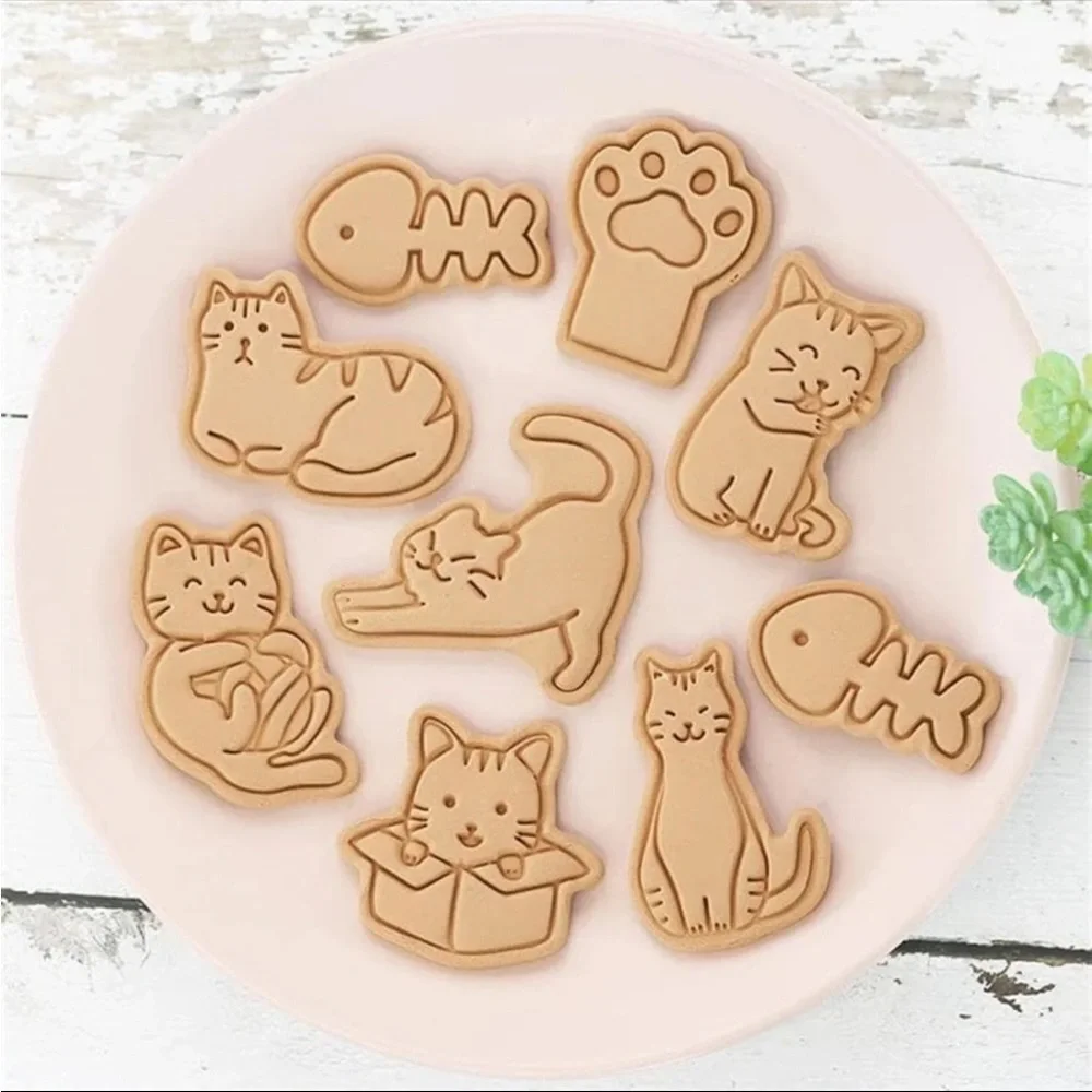 Cat Shaped Cookie Cutters, Pink Cat Cookie Cutters